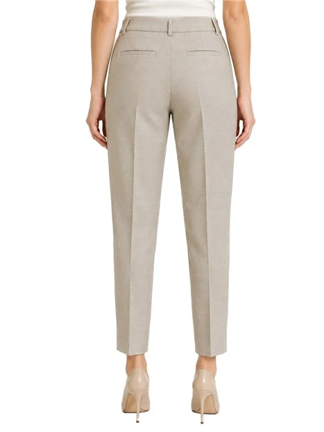 PANTALONI CROPPED IN PURA LANA CON PIEGA STIRATA DONNA VERDE