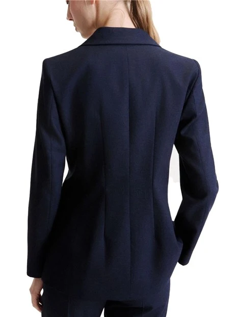 GIACCA  DOPPIOPETTO IN MISTO LANA STRETCH DONNA BLU