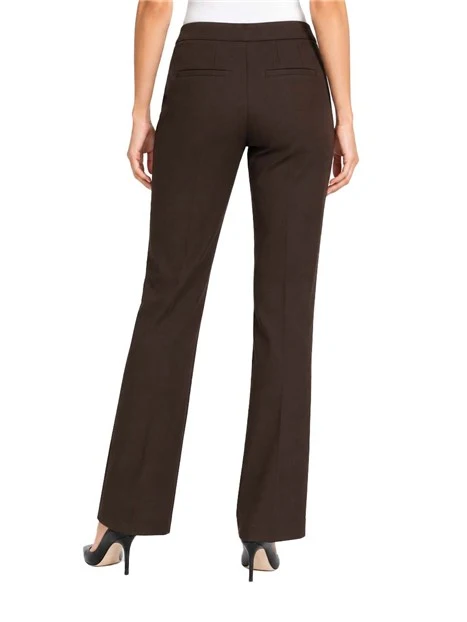 PANTALONI PALAZZO IN CAVALRY STRETCH DONNA MARRONE