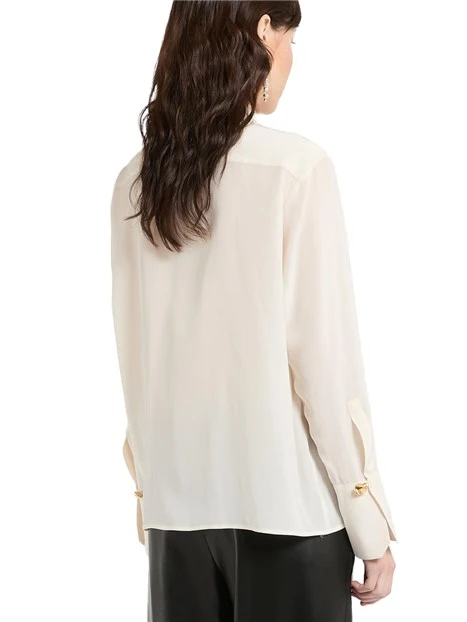 CAMICIA IN CRÊPE DE CHINE DI PURA SETA DONNA BIANCO