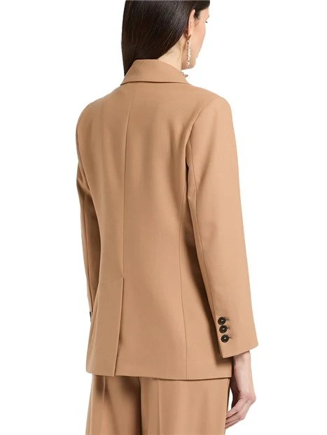 GIACCA MONOPETTO IN MISTO LANA STRETCH DONNA MARRONE