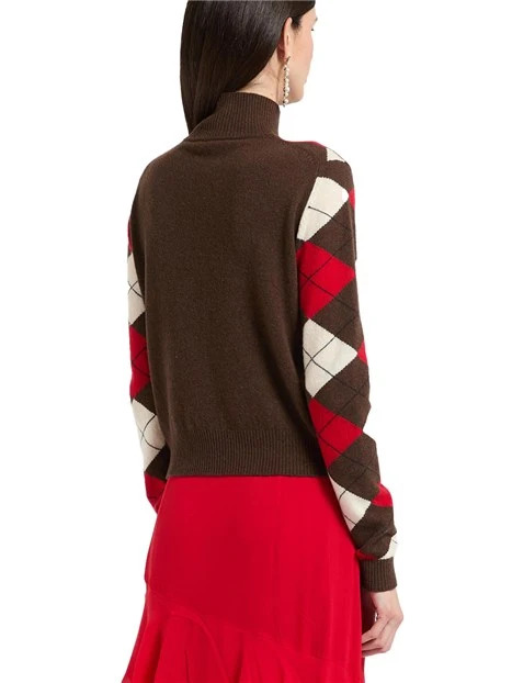 MAGLIA DOLCEVITA IN LANA E CASHMERE DONNA ROSSO