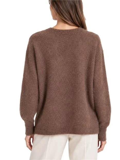 MAGLIA GIROCOLLO N MISTO ALPACA SURI DONNA MARRONE