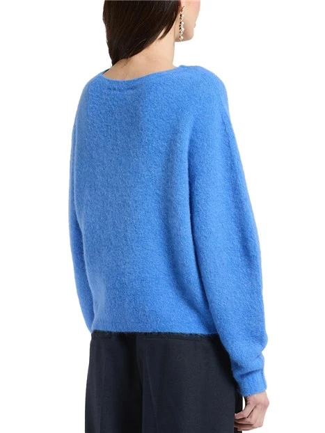 MAGLIA GIROCOLLO N MISTO ALPACA SURI DONNA BLU