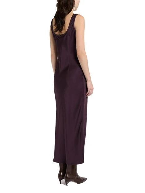 VESTITO LUNGO  IN RASO TECNICO CON SPALLINE SOTTILI DONNA VIOLA