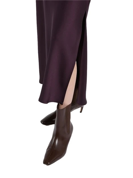 VESTITO LUNGO  IN RASO TECNICO CON SPALLINE SOTTILI DONNA VIOLA