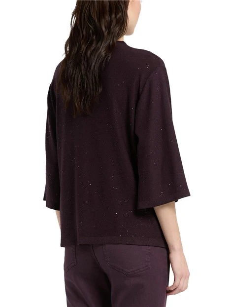 MAGLIA GIROCOLLO CON MICRO PAILLETTE DONNA VIOLA
