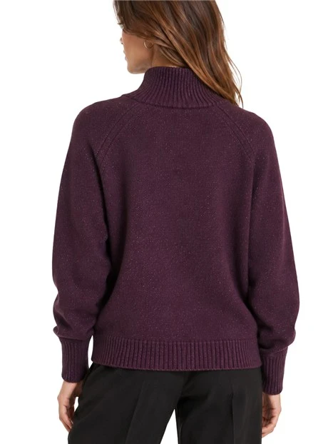 MAGLIA DOLCEVITA N LANA CASHMERE E LUREX DONNA VIOLA