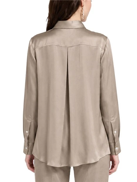 CAMICIA IN RASO DI MISTO SETA DONNA BEIGE