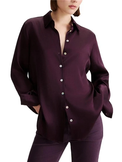 CAMICIA IN RASO DI MISTO SETA DONNA VIOLA