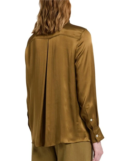 CAMICIA IN RASO DI MISTO SETA DONNA VERDE