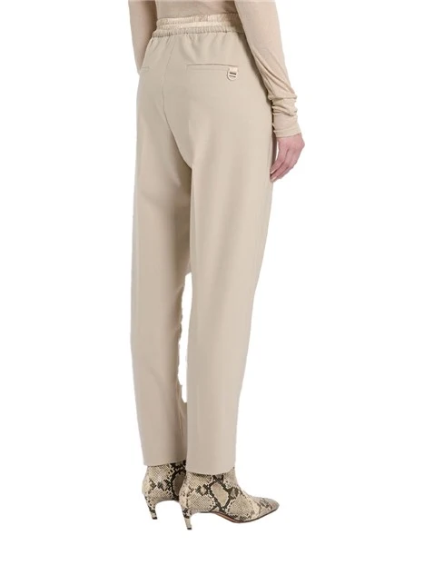 PANTALONI JOGGERS IN TWILL DI MISTO VISCOSA STRETCH DONNA BEIGE