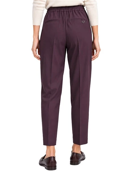 PANTALONI JOGGERS IN TWILL DI MISTO VISCOSA STRETCH DONNA VIOLA