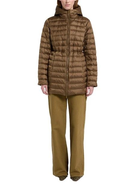 CAPPOTTO LUNGO IN DOUBLE DI LANA E ALPACA CON IMBOTTITURA IN PIUMINO DONNA VERDE