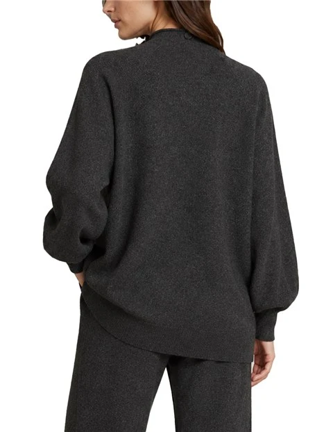 CARDIGAN OVERSIZE IN LANA E CASHMERE DONNA ANTRACITE