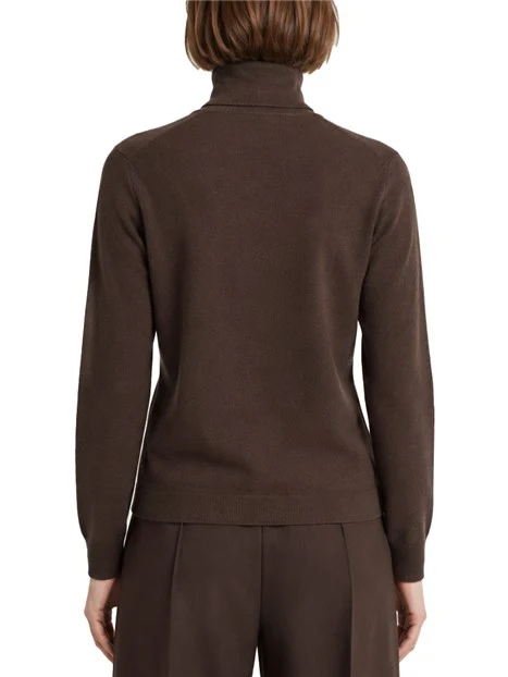 MAGLIA DOLCEVITA ADERENTE IN LANA E CASHMERE DONNA MARRONE