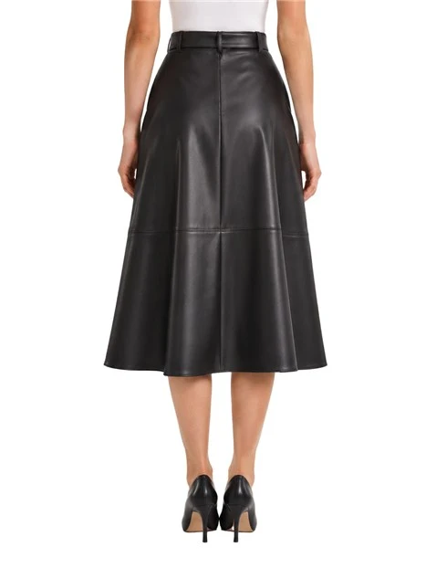 GONNA LUNGA IN JERSEY CON CINTURA DONNA NERO
