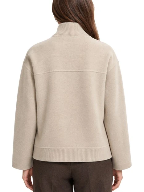 GIACCA BOMBER IN JERSEY MISTO LANA DONNA BEIGE