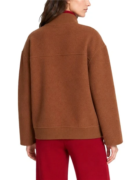 GIACCA BOMBER IN JERSEY MISTO LANA DONNA MARRONE