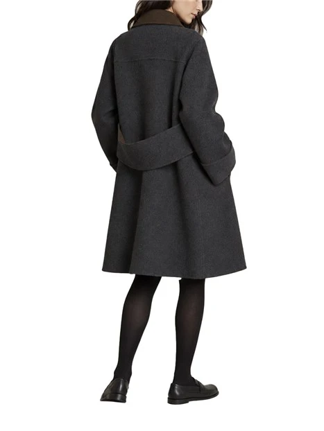 CAPPOTTO LUNGO DOPPIOPETTO IN MISTO LANA DONNA ANTRACITE