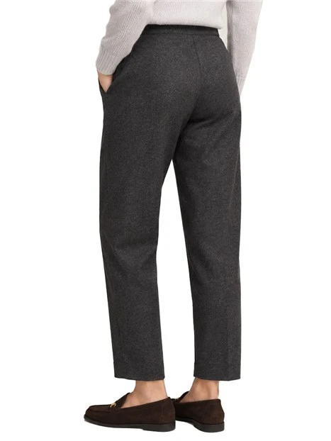 PANTALONI A SIGARETTA IN JACQUARD DI VISCOSA STRETCH DONNA ANTRACITE