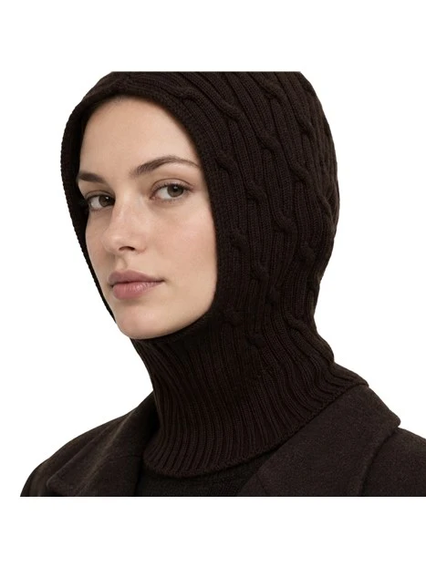 PASSAMONTAGNA IN LANA DONNA MARRONE