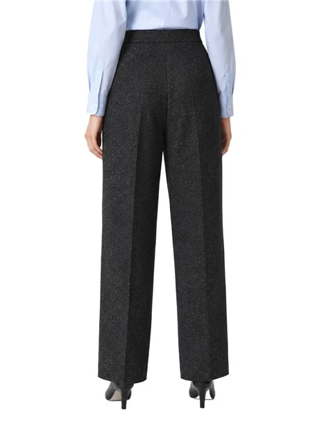 PANTALONI CROPPED IN JERSEY JACQUARD DONNA MARRONE