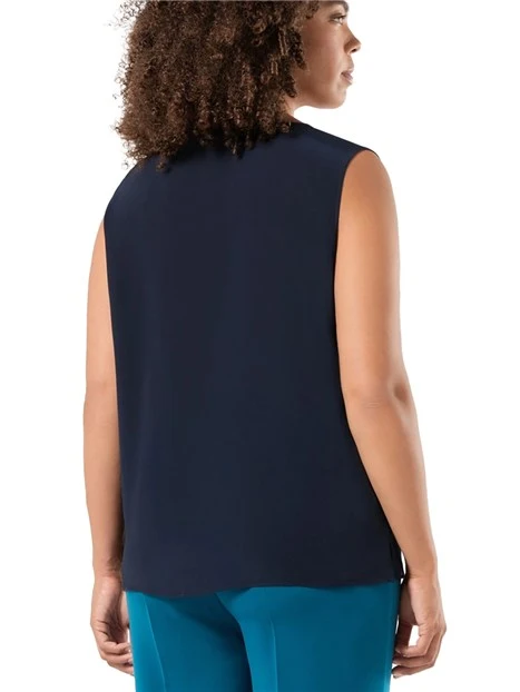 TOP IN CRÊPE DE CHINE DI VISCOSA DONNA BLU