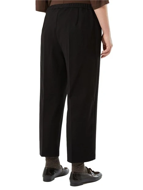 PANTALONI CROPPED IN JERSEY PUNTO STOFFA DONNA NERO