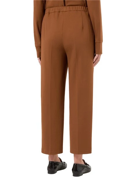 PANTALONI CROPPED IN JERSEY PUNTO STOFFA DONNA MARRONE