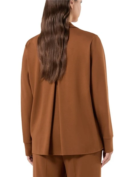 MAGLIA CON SCOLLO A V  IN JERSEY PUNTO MILANO DONNA MARRONE