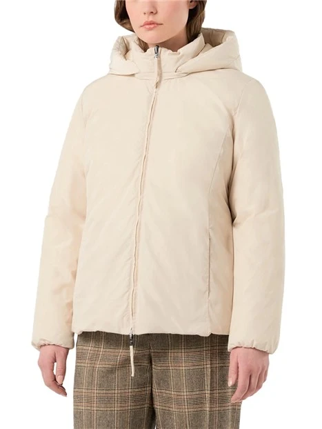 PIUMINO REVERSIBILE CON CAPPUCCIO RIMOVIBILE DONNA BEIGE