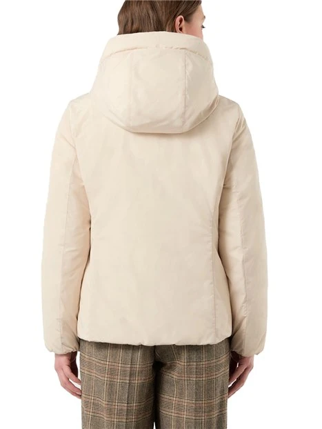 PIUMINO REVERSIBILE CON CAPPUCCIO RIMOVIBILE DONNA BEIGE