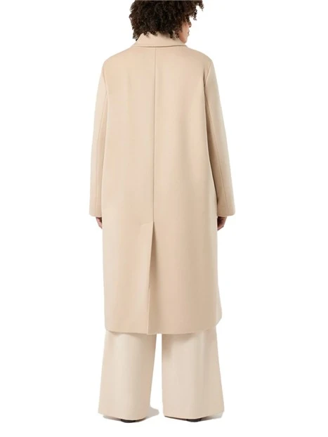 CAPPOTTO LUNGO IN PURA LANA VERGINE CON COLLETTO A CAMICIA DONNA BEIGE