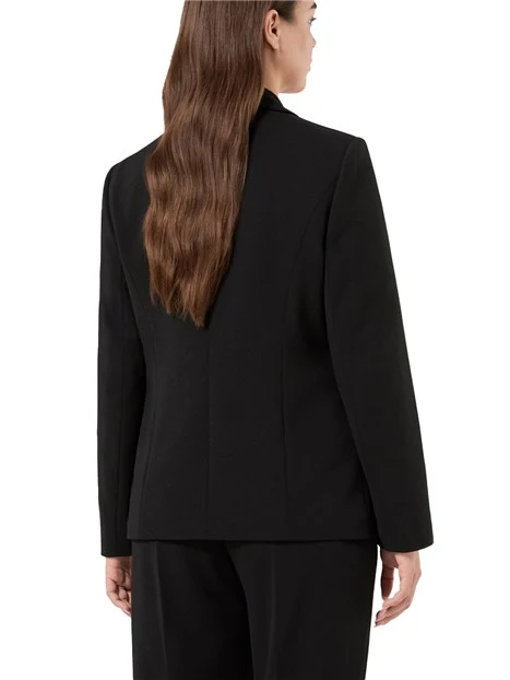 BLAZER IN JERSEY SCUBA CRÊPE STRETCH CON REVERS A LANCIA DONNA NERO