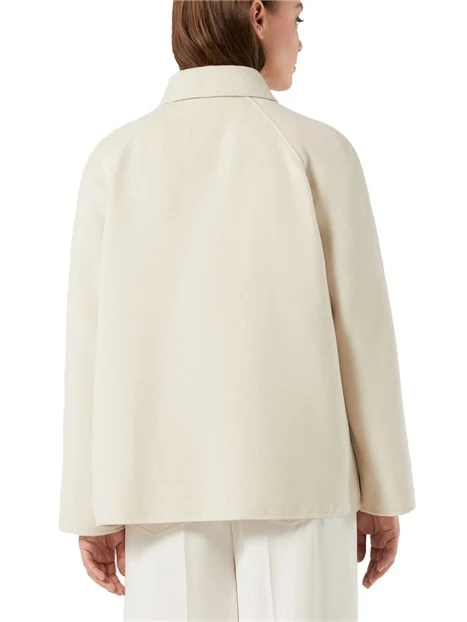CAPPOTTO CORTO IN PANNO DOUBLE SVASATO DONNA AVORIO
