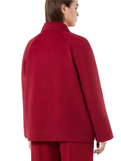 CAPPOTTO CORTO IN PANNO DOUBLE SVASATO DONNA BORDEAUX