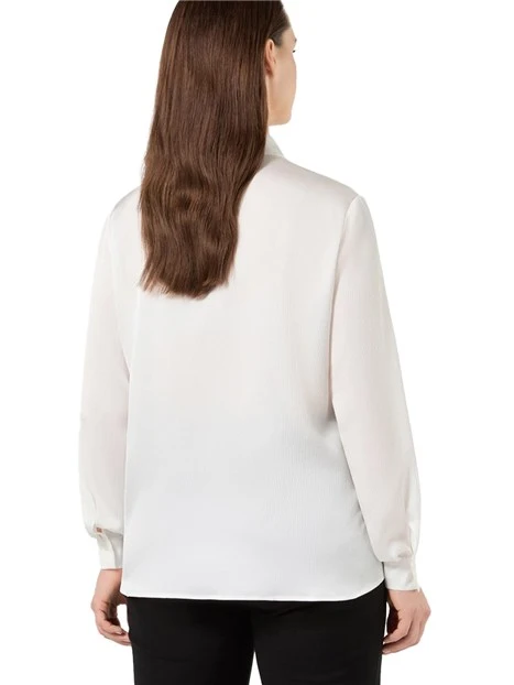 CAMICIA IN RASO MARTELLATO FLUIDO DONNA BIANCO