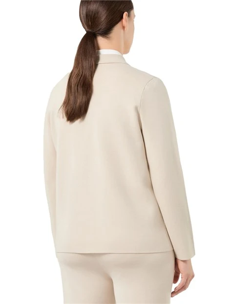 GIACCA CORTA IN VISCOSA STRETCH PUNTO STOFFA CON ZIP DONNA AVORIO