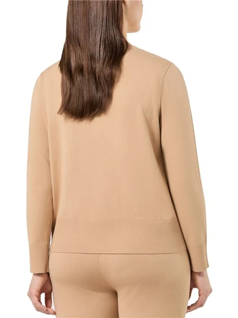 MAGLIA GIROCOLLO MODELLO BOXY IN VISCOSA STRETCH DONNA MARRONE