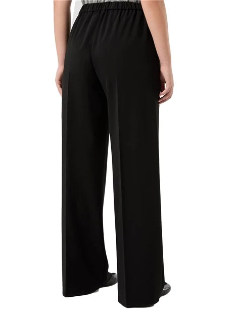 PANTALONI A PALAZZO IN JERSEY SCUBA CRÊPE DONNA NERO