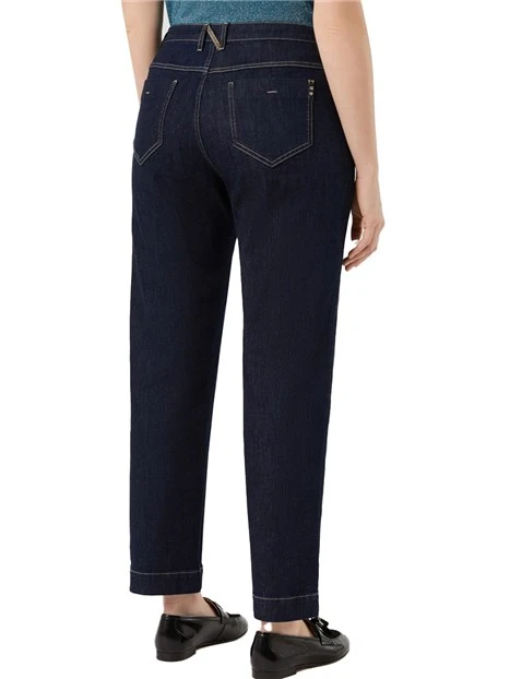 JEANS REGULAR DRITTI IN DENIM STRETCH DONNA BLU