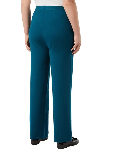 PANTALONI PALAZZO IN VISCOSA STRETCH DONNA BLU