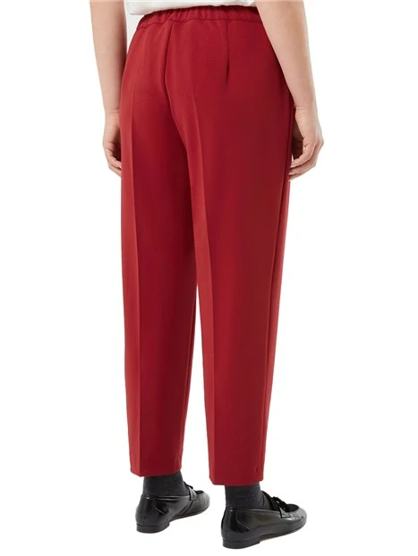 PANTALONI A SIGARETTA  SLIM IN JERSEY SCUBA CRÊPE STRETCH DONNA ROSSO