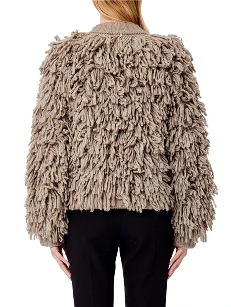 CAPPOTTO CORTO IN MAGLIA DONNA BEIGE