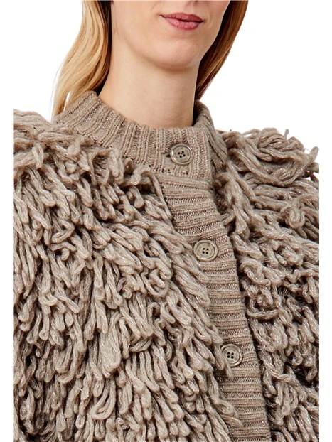 CAPPOTTO CORTO IN MAGLIA DONNA BEIGE