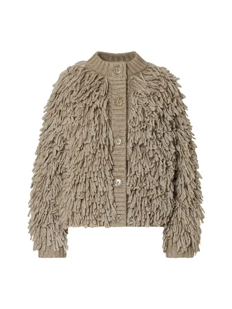 CAPPOTTO CORTO IN MAGLIA DONNA BEIGE