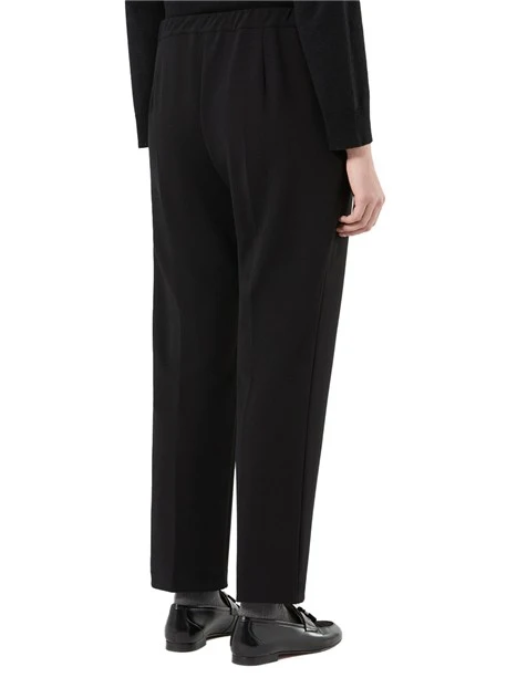 PANTALONI CHINO SLIM IN JERSEY SCUBA CRÊPE DONNA NERO