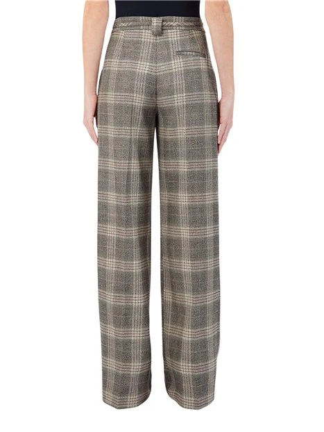 PANTALONI A PALAZZO A QUADRI DONNA