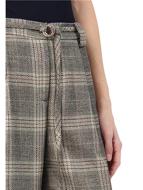 PANTALONI A PALAZZO A QUADRI DONNA